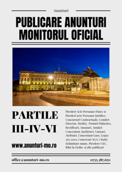 publicare anunt monitorul oficial